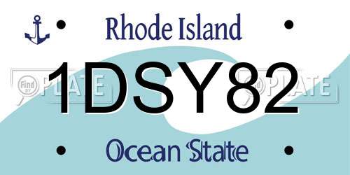 1DSY82 Rhode Island License Plate
