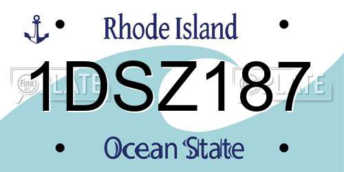 1DSZ187 Rhode Island License Plate