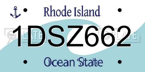 1DSZ662 Rhode Island License Plate