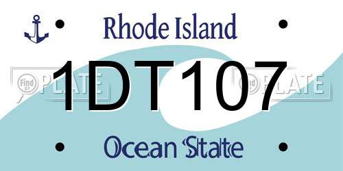 1DT107 Rhode Island License Plate