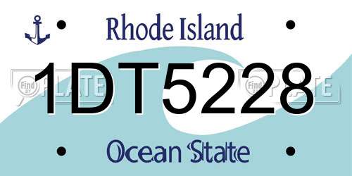 1DT5228 Rhode Island License Plate