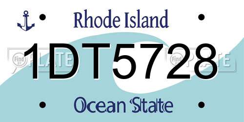 1DT5728 Rhode Island License Plate