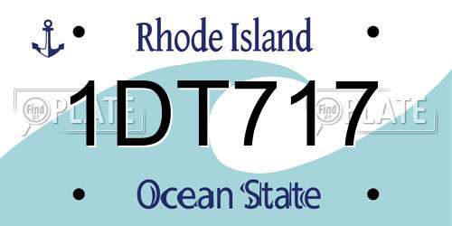 1DT717 Rhode Island License Plate