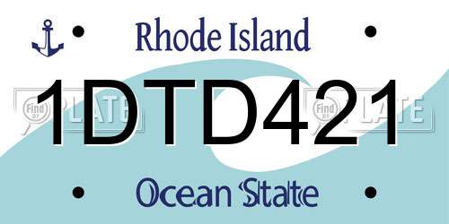 1DTD421 Rhode Island License Plate