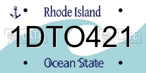 1DTO421 Rhode Island License Plate