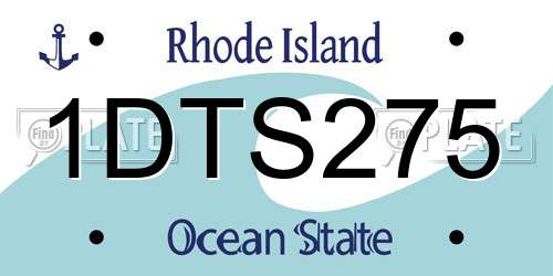 1DTS275 Rhode Island License Plate