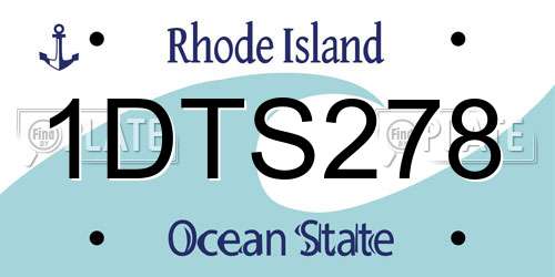 1DTS278 Rhode Island License Plate