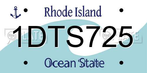 1DTS725 Rhode Island License Plate