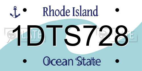 1DTS728 Rhode Island License Plate
