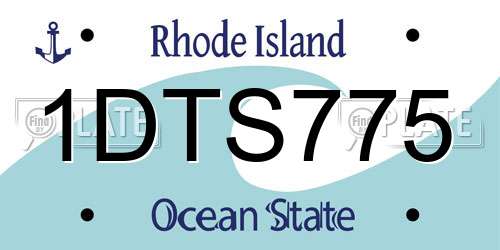 1DTS775 Rhode Island License Plate