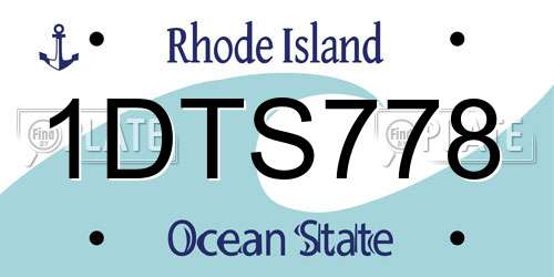 1DTS778 Rhode Island License Plate