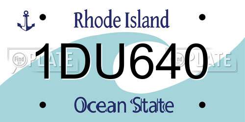 1DU640 Rhode Island License Plate