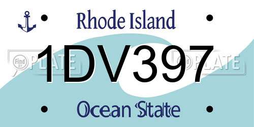 1DV397 Rhode Island License Plate