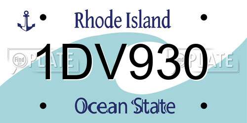 1DV930 Rhode Island License Plate