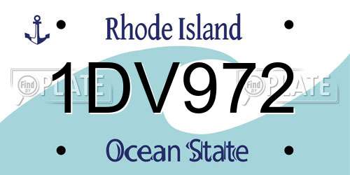 1DV972 Rhode Island License Plate