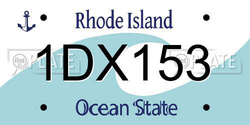 1DX153 Rhode Island License Plate