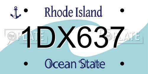 1DX637 Rhode Island License Plate