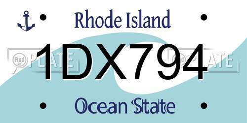 1DX794 Rhode Island License Plate