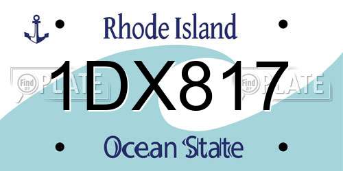 1DX817 Rhode Island License Plate