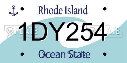 1DY254 Rhode Island License Plate