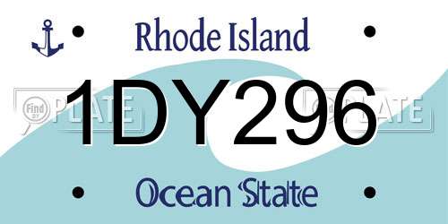 1DY296 Rhode Island License Plate