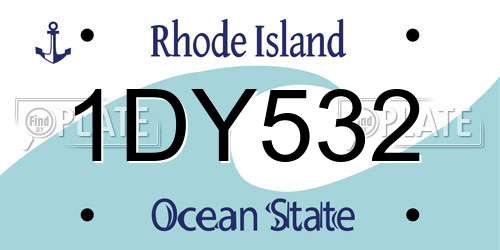 1DY532 Rhode Island License Plate
