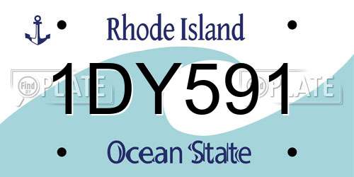 1DY591 Rhode Island License Plate