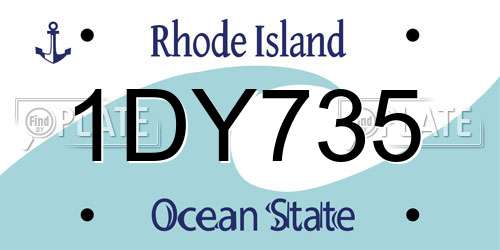 1DY735 Rhode Island License Plate