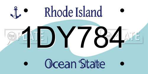 1DY784 Rhode Island License Plate