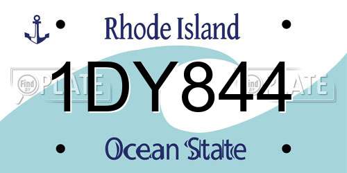 1DY844 Rhode Island License Plate