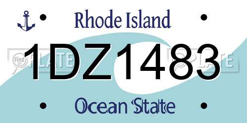 1DZ1483 Rhode Island License Plate