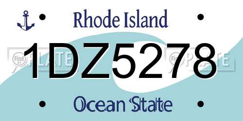 1DZ5278 Rhode Island License Plate