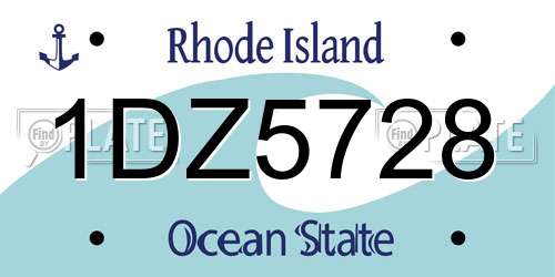 1DZ5728 Rhode Island License Plate