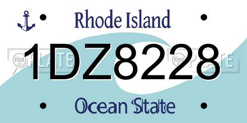 1DZ8228 Rhode Island License Plate