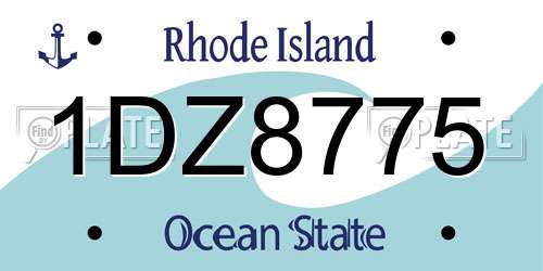 1DZ8775 Rhode Island License Plate