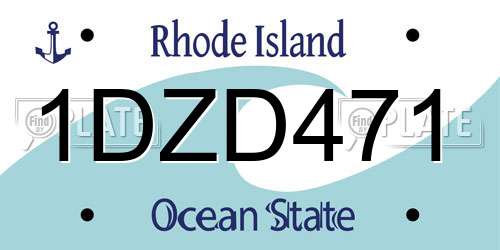 1DZD471 Rhode Island License Plate