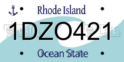 1DZO421 Rhode Island License Plate