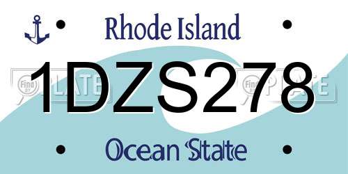 1DZS278 Rhode Island License Plate