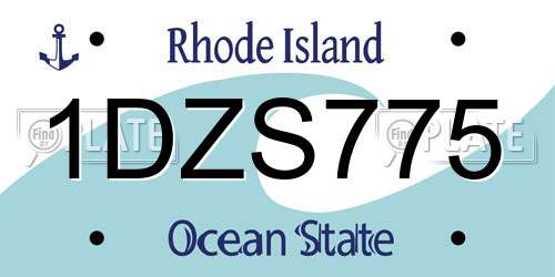 1DZS775 Rhode Island License Plate
