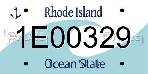 1E00329 Rhode Island License Plate