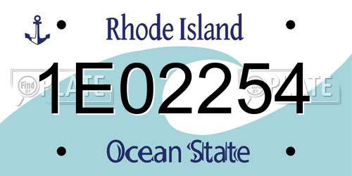 1E02254 Rhode Island License Plate