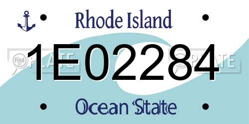 1E02284 Rhode Island License Plate