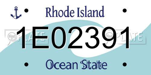 1E02391 Rhode Island License Plate