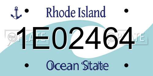 1E02464 Rhode Island License Plate