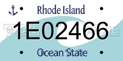 1E02466 Rhode Island License Plate