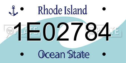 1E02784 Rhode Island License Plate