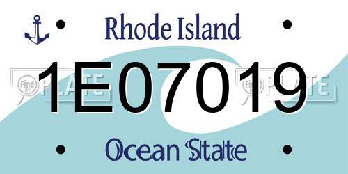 1E07019 Rhode Island License Plate