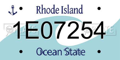 1E07254 Rhode Island License Plate