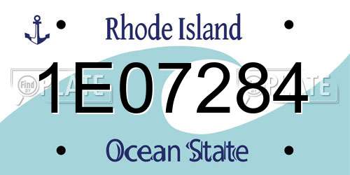 1E07284 Rhode Island License Plate