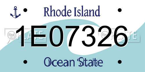 1E07326 Rhode Island License Plate